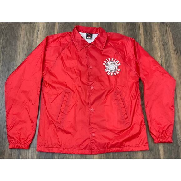 Spitfire Wheels Skateboarding lightweight snap button windbreaker sport jacket S - Picture 2 of 7